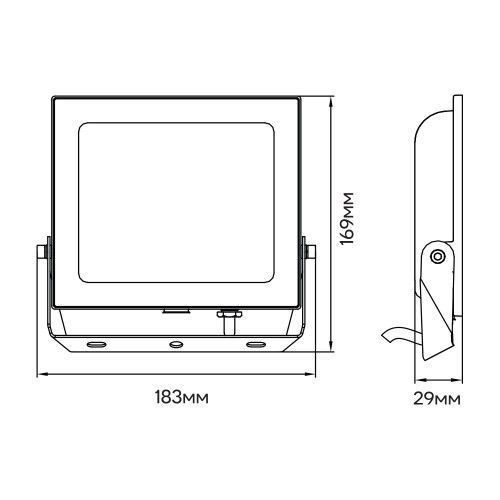 Світлодіодний прожектор Ardero LL-1050ARD 50W 4500Lm 6500K, чорний, вуличний, вологозахищений 80018