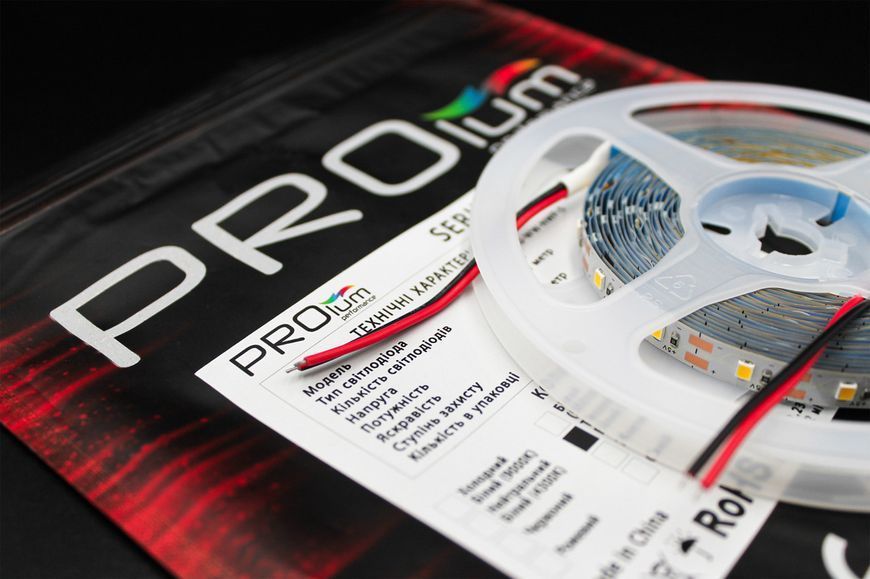LED-стрічка Prolum 5V, 2835/60, IP20, серія S, теплий білий (2800-3200K) 311001