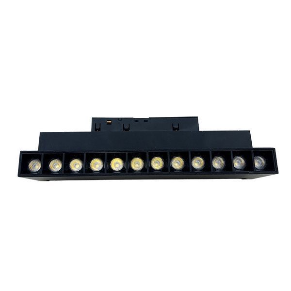 Магнитный трековый светильник Маgnetic Light LED Черный 12W 230х22мм 4000К поворотный EH-TMLF-12W