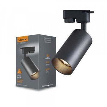 Трековий світильник Videx SPF06C GU10 чорний VL-SPF06C-B