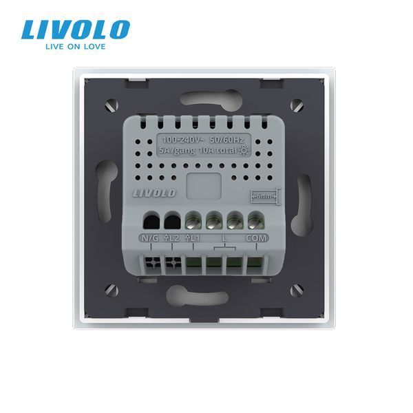 Розумний сенсорний прохідний диммер Livolo білий ZigBee VL-C7FC1SD1Z-2GWP