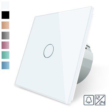 Сенсорна кнопка 1 сенсор 12/24V Livolo скло білий VL-C701CH-11