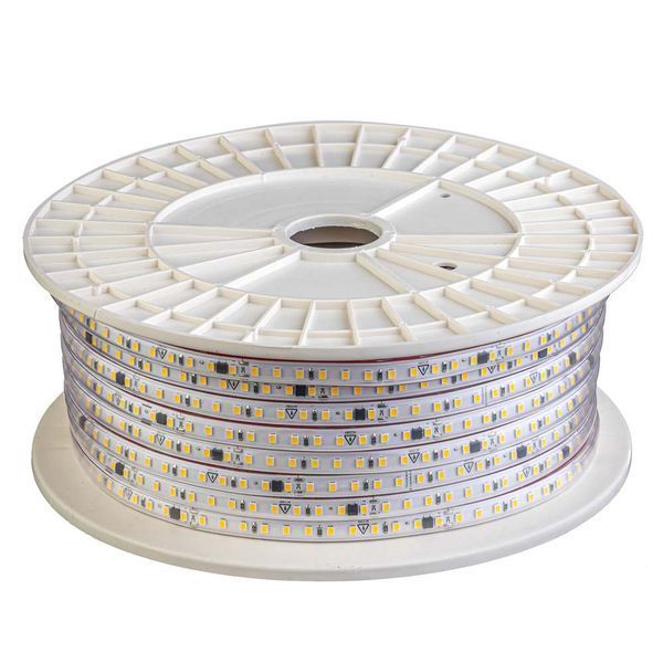 Світлодіодна стрічка жовта 220V 9W/m AVT smd2835 120LED/m IP65 11х5.5mm герметична 1022493