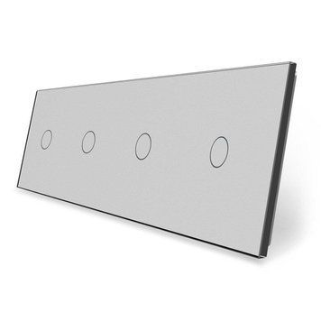 Скляна панель для сенсорного вимикача 4 сенсора 1-1-1-1 Livolo скло сірий BB-C7-C1/C1/C1/C1-15