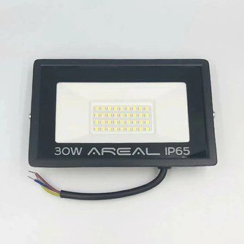 Прожектор вуличний світлодіодний Biom AREAL 30W PR-30 6200К 220V IP65 чорний 00-00022310