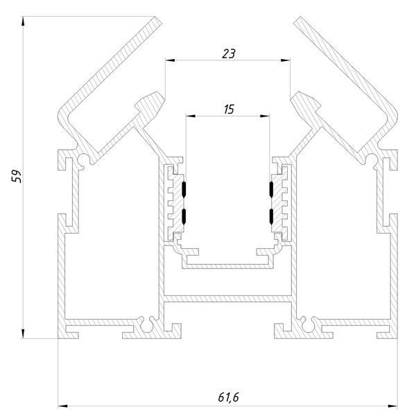 Шина для трековой системы OLEDIM OL31 48V 1м гарпун магнитная для натяжного потолка черная 7771008