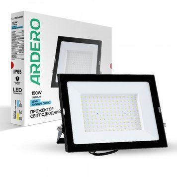 Світлодіодний прожектор Ardero LL-1150ARD 150W 13500Lm 6500K, чорний, вуличний, вологозахищений 80020