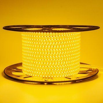 Світлодіодна стрічка жовта 220V 6W/m AVT smd2835 120LED/m IP65 герметична 1017822