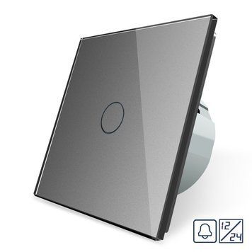 Сенсорна кнопка 1 сенсор 12/24V Livolo скло сірий VL-C701CH-15