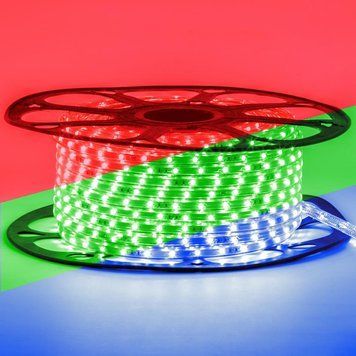 Світлодіодна стрічка 220V 5W/m RGB AVT smd5050 60LED/m IP65 герметична 1017856