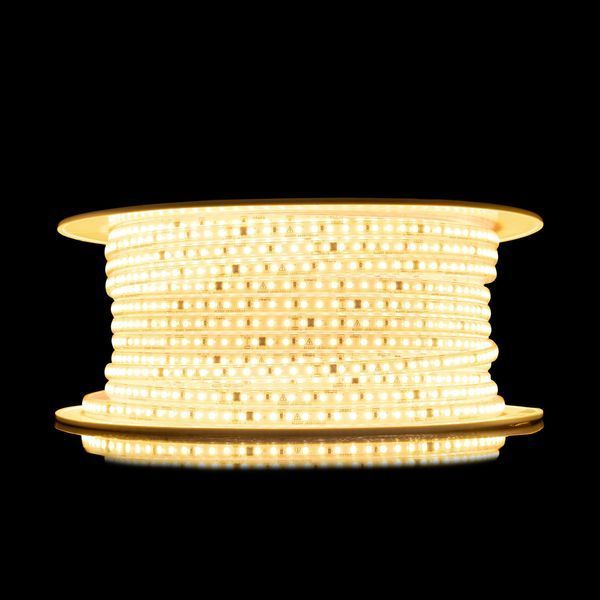 LED-стрічка Prolum 220V, 2835/120, IP67, 9.5мм, серія S, Теплий білий (2800-3200К) 361009