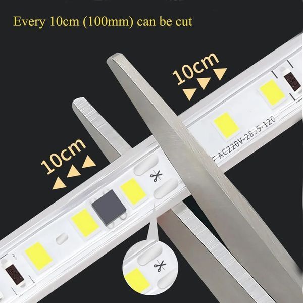 LED-стрічка Prolum 220V, 2835/120, IP67, 9.5мм, серія S, Теплий білий (2800-3200К) 361009