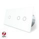 Умный сенсорный ZigBee выключатель 3 сенсора 1-2 Livolo стекло белый VL-C701Z/C702Z-11 &ndash; фото 1