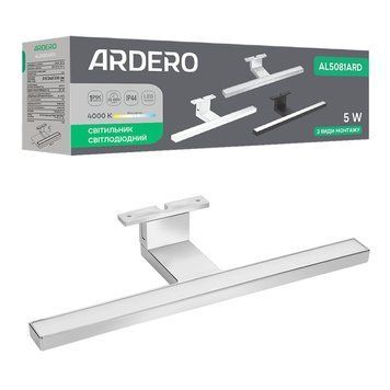 Настенный LED-светильник для зеркала Ardero AL5081ARD 5Вт 4000К 375лм 30см, серебро, IP44 80684