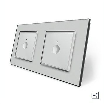 Сенсорный проходной выключатель Sense 2 сенсора 1-1 Livolo стекло серый VL-C7FC1S/FC1S-4IP
