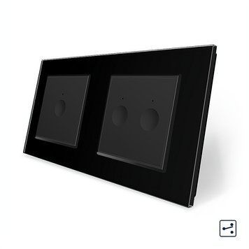 Сенсорный проходной/перекрестный выключатель Sense 3 сенсора Livolo черное стекло VL-C7FC1BPS/FC2BPS-4BP